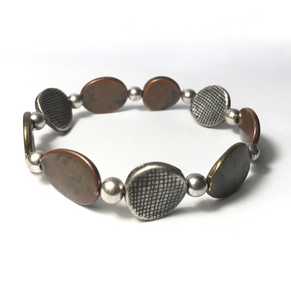 Rustic Metal Bracelet - Bronze / Stainless Steel - Picture 1 of 4